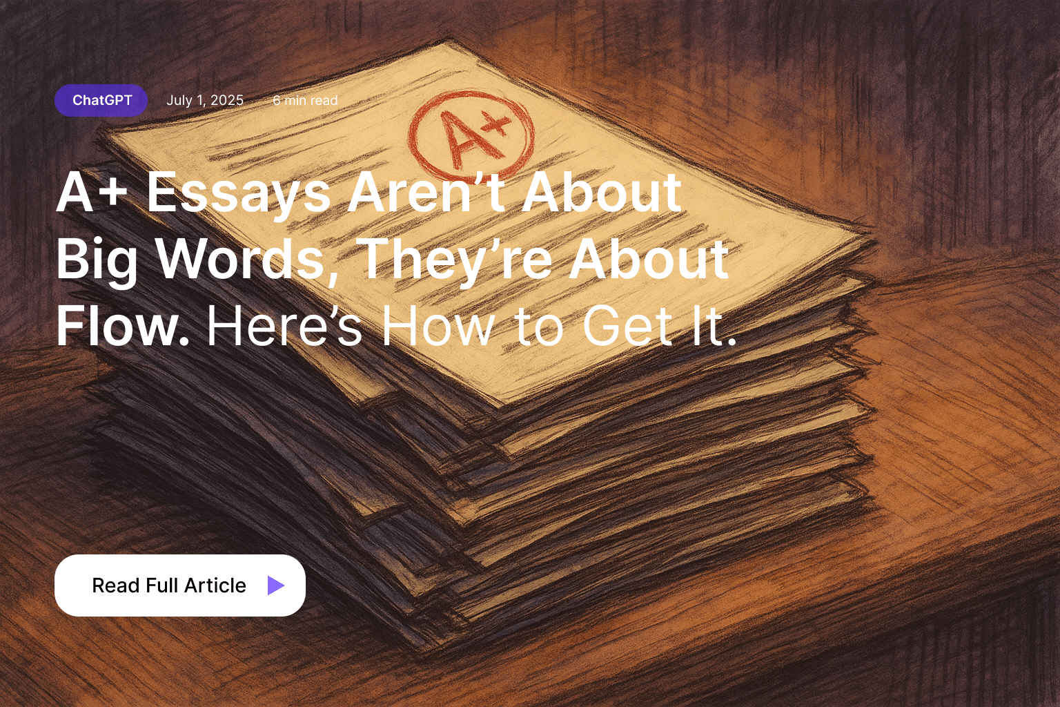 A+ Essays Aren’t About Big Words, They’re About Flow. Here’s How to Get It.